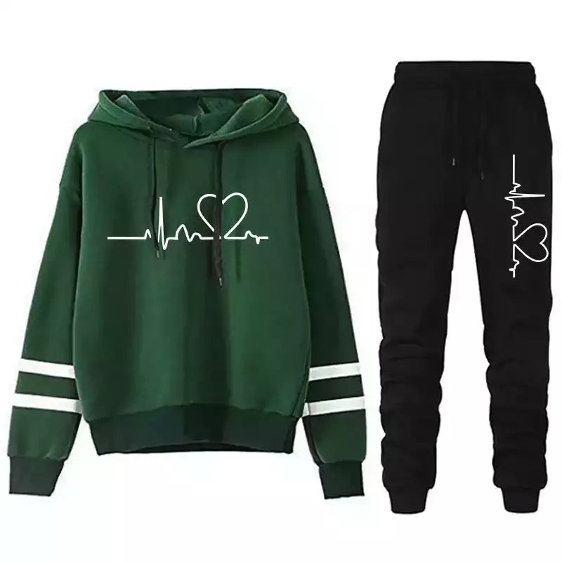 Tenue de jogging femme verte, parfaite pour un look sporty chic
