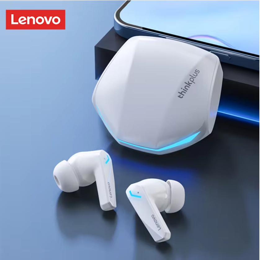 Écouteurs Sans-Fil Lenovo ThinkPlus GM2 Pro — Bluetooth 5.3, Faible Latence jeu, Étui USB-C 350mAh, Autonomie 30h, Réduction Passive de Bruit — Noir / Blanc