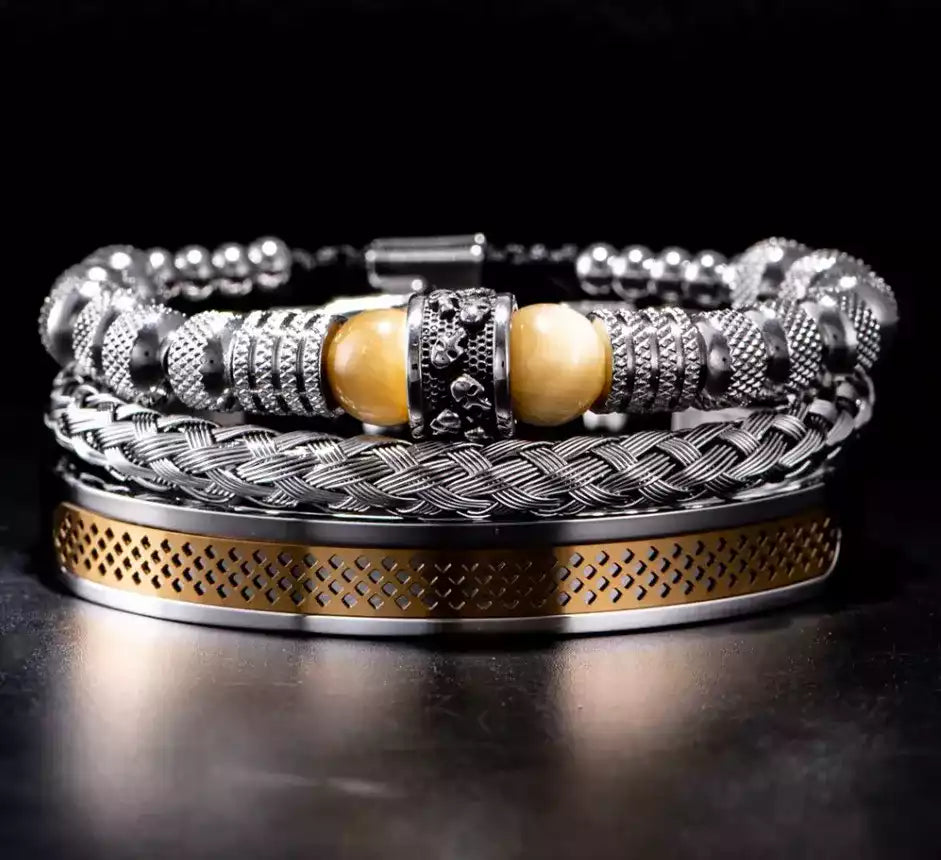 Bracelet Black Set A pour homme, un bijou haut de gamme qui s’adapte à toutes vos tenues.