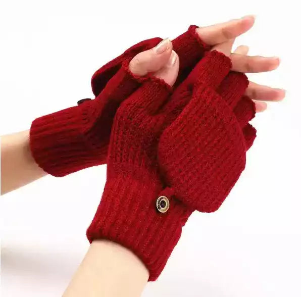 Gants chauds en laine tricotée, parfaits pour un look tendance en hiver