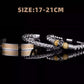 Bijou homme tendance : bracelet ajustable en pierres noires et acier inoxydable, parfait pour toutes les occasions.