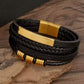 Bracelet homme ethnique chic en cuir et pierres naturelles