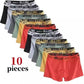 Coffret de 10 boxers pour homme en coton doux et respirant.