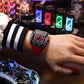 Montre CURREN homme noire avec détails rouges