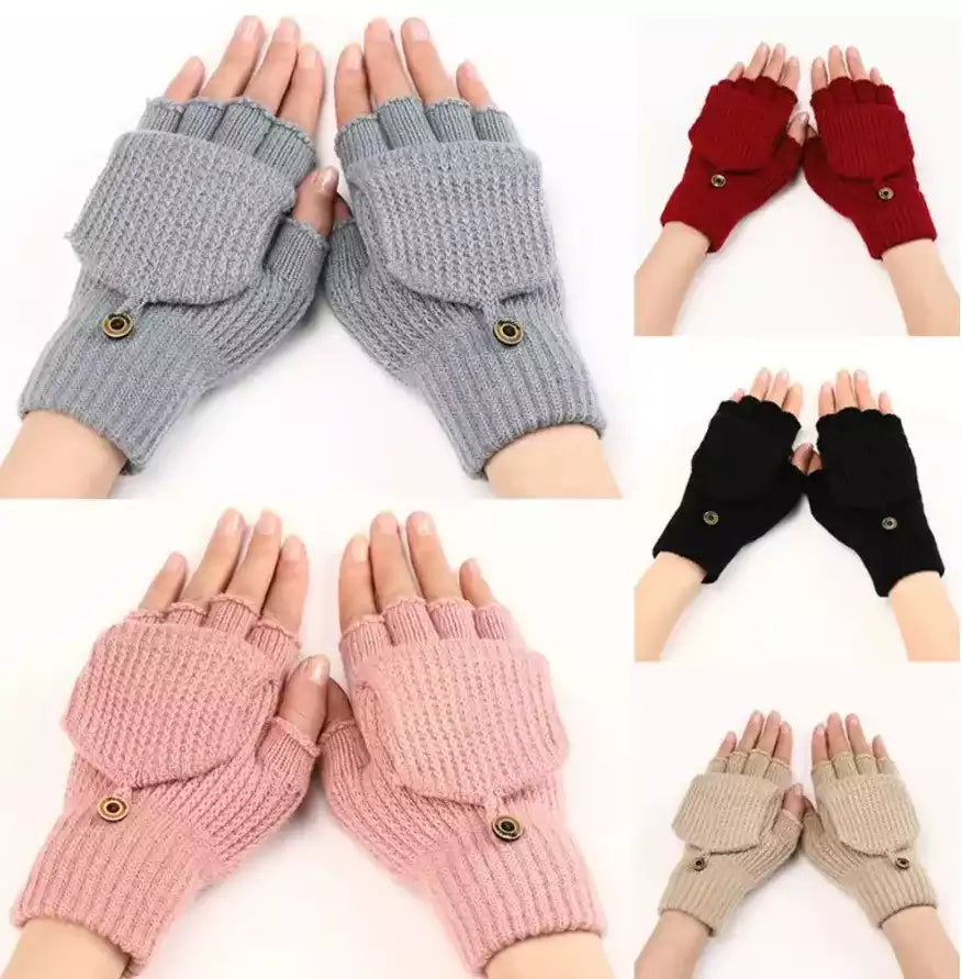 Accessoire mode hiver : gants en laine sans doigts pour femme