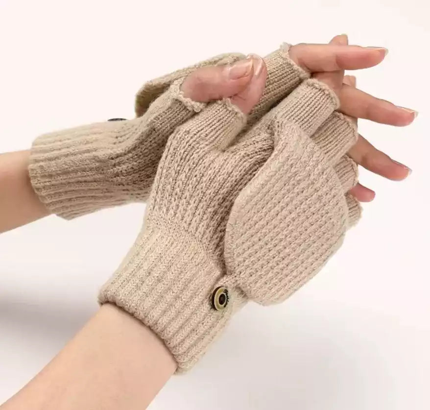 Gants pour femme en laine naturelle, style cosy et élégant