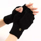 Gants en laine sans doigts noirs pour femme, parfaits pour l’hiver