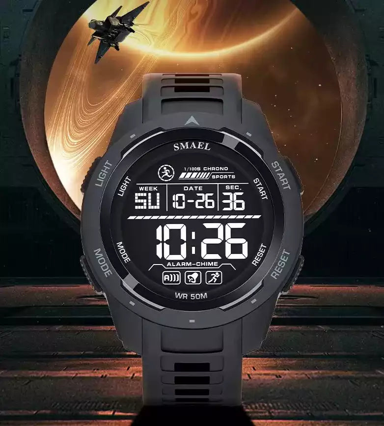 Montre SMAEL avec affichage LED rétroéclairé