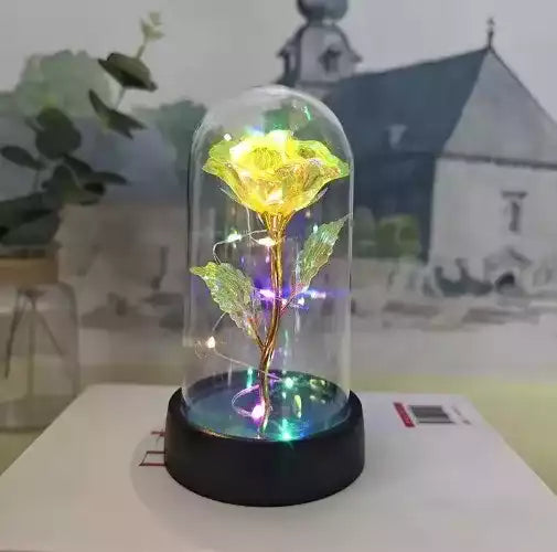 Rose Éternelle LED sous Cloche – Présent pour la Fête des Mères