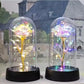 Rose Éternelle LED sous Cloche – Décoration de mariage romantique