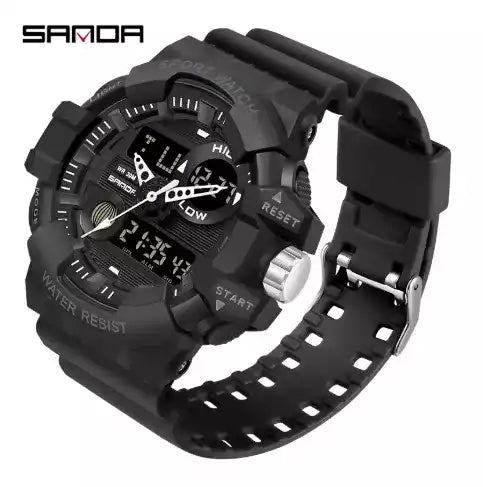 Montre SANDA Quartz Sport G vue de face avec affichage analogique et numérique